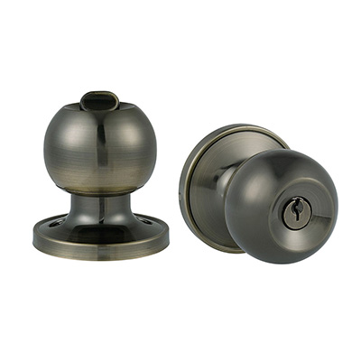 POMO BOLA ENTRADA CON LLAVE ACERO INOXIDABLE LATÓN ANTIGUO
