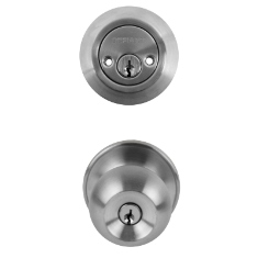 COMBO BOLA POMO/CERROJO DOBLE ACERO INOXIDABLE