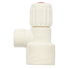 VÁLVULA ANGULAR TERMOFUSIONABLE DE 2 CM POLIPROPILENO BLANCA