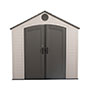 COBERTIZO DE ALMACENAMIENTO PARA EXTERIOR VERTICAL POLIETILENO 8 X 5 PIES CAFE CON 2 VENTANAS