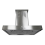 CAMPANA DE COCINA DE ISLA ATLAS 90 CM PLATA CON DOBLE EXTRACCIÓN