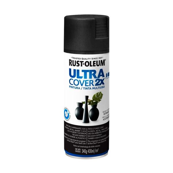 PINTURA EN AEROSOL NEGRO SATINADO PARA METAL MADERA Y PLÁSTICO DE SECADO RÁPIDO