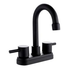 LLAVE PARA LAVABO DUOMANDO PALANCA NEGRO 3 ORIFICIOS AHORRO DE AGUA