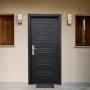 PUERTA EXTERIOR DE SEGURIDAD 9 PASADORES 96 X 213 CM DERECHA NEGRO MATE