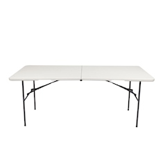 MESA RECTANGULAR PLEGABLE DE 76.2 X 74.3 X 182 CM BLANCA POLIETILENO