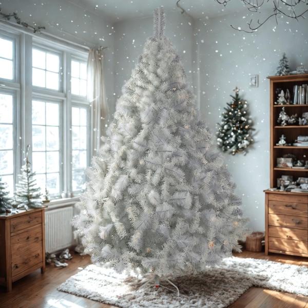 ÁRBOL NAVIDEÑO CALIFORNIA DE LUJO 2.20 M CON 1026 RAMAS BLANCO