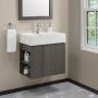 MUEBLE PARA BAÑO FLOTANTE CANNES 24" GRIS CONTRACHAPADO DE MELAMINA CON LAVABO Y ESPEJO