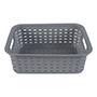 CAJA ORGANIZADORA SÓLIDA PLÁSTICO SIN TAPA GRIS CON ASAS