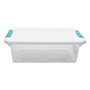 CAJA ORGANIZADORA TRANSPARENTE 5.7 L PLÁSTICO TAPA BLANCA CON BROCHE