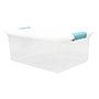 CAJA ORGANIZADORA TRANSPARENTE 14 L PLÁSTICO TAPA BLANCA CON BROCHE