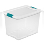 CAJA ORGANIZADORA TRANSPARENTE 24 L PLÁSTICO TAPA BLANCA CON BROCHE