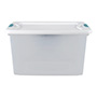 CAJA ORGANIZADORA TRANSPARENTE 61 L PLÁSTICO TAPA BLANCA CON BROCHE