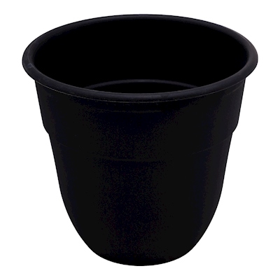 MACETA DE PLÁSTICO REDONDA CHICA NEGRA 15.24 CM
