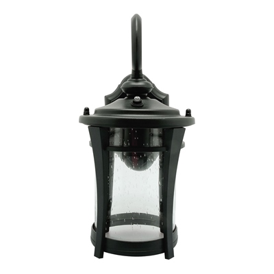 FAROL DE MURO LED/INCANDESCENTE SOLAR 40 W 1 FOCO FOTOCELDA NEGRO MATE CLÁSICO
