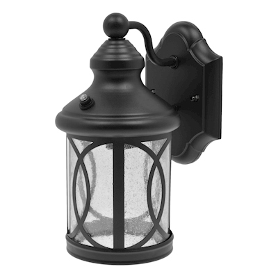 FAROL DE MURO LED/INCANDESCENTE SOLAR 40 W 1 FOCO FOTOCELDA NEGRO MATE