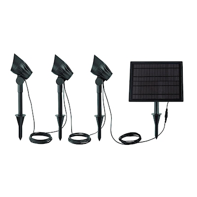 LUZ SOLAR PARA JARDIN TIPO REFLECTOR CON SENSOR AUTOMATICO 34.29 CM NEGRO MATE 1 PIEZA