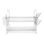 ESCURRIDOR ACERO INOXIDABLE 2 NIVELES PARA COCINA CON PORTAVASOS