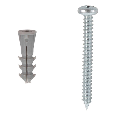 PAQUETE DE TORNILLOS Y TAQUETES DE 2 PULGADAS PLATA 12 PIEZAS