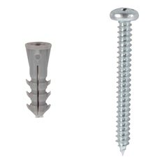 PAQUETE DE TORNILLOS Y TAQUETES DE 2 PULGADAS PLATA 12 PIEZAS
