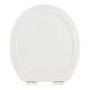 ASIENTO PARA BAÑO REDONDO ACOJINADO BLANCO BISAGRAS AJUSTABLES ACOJINADO