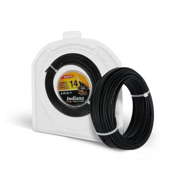 CABLE ELÉCTRICO THW-LS CALIBRE 14 AWG NEGRO 25M DESLIZABLE