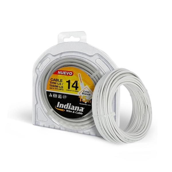 CABLE ELÉCTRICO THW-LS CALIBRE 14 AWG BLANCO 15M DESLIZABLE