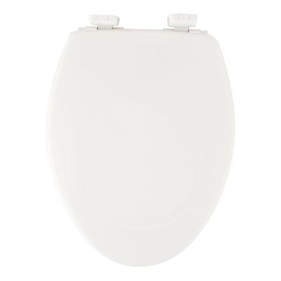 ASIENTO PARA BAÑO ALARGADO PLÁSTICO BLANCO CON ADAPTADOR INFANTIL Y CIERRE LENTO