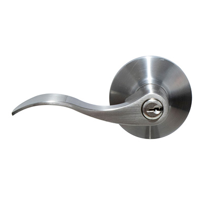 MANIJA PARA PUERTA REVERSIBLE NIQUEL SATINADO ACERO CON CERRADURA DE ENTRADA RESIDENCIAL