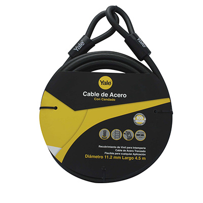 CABLE DE ACERO CON CANDADO 1.12 X 450 CM