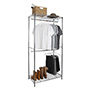 CLÓSET ACERO PORTÁTIL 180 X 83.5 X 45 CM PLATA CON BASE DE REJILLA Y DOBLE BARRA