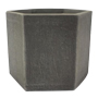 MACETA CERÁMICA GRIS HEXAGONAL 4IN