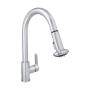 LLAVE PARA FREGADERO MONOMANDO CROMO CUELLO RETRÁCTIL 15" MAYOR ALCANCE