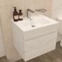 MUEBLE PARA BAÑO FLOTANTE LUCIA 24" MARFIL CONTRACHAPADO DE MELAMINA CON LAVABO Y ESPEJO