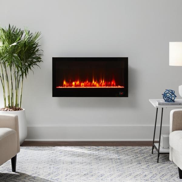 CALEFACTOR ELÉCTRICO DE CONVECCIÓN PARA PARED 30 M2 NEGRO CHIMENEA