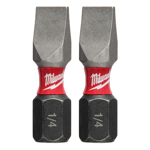 PUNTA DE IMPACTO SHOCKWAVE DE 1/4 DE PULGADA PLANAS DE 2 PIEZAS MILWAUKEE