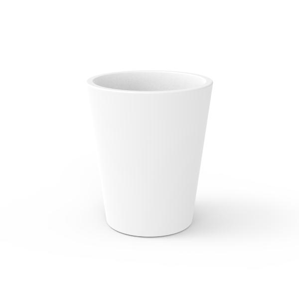MACETA DE PLÁSTICO REDONDA GRANDE BLANCA 33 CM PARA INTERIOR Y EXTERIOR