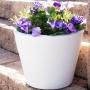 MACETA DE PLÁSTICO REDONDA GRANDE BLANCA RÚSTICA 36 CM