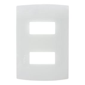 PLACA DE 2 MÓDULOS PLÁSTICO ABS BLANCO 15 PIEZAS