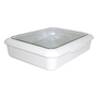 PORTA CHAROLA APILABLE PARA TRANSPORTE 35 X 28 X 8 CM PLÁSTICO BLANCO