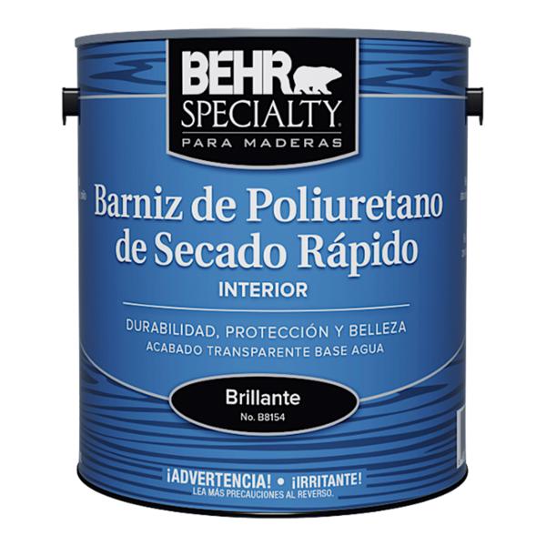 BARNIZ DE POLIURETANO BASE AGUA PARA MADERA BRILLANTE ALTA RESISTENCIA 946 ML