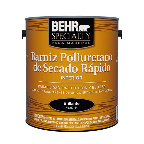 BARNIZ POLIURETANO BASE ACEITE PARA MADERA BRILLANTE SECADO RÁPIDO 946 ML