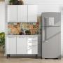 MUEBLE DE COCINA 2 MÓDULOS 160 X 120 X 60 CM METAL BLANCO