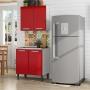 MUEBLE DE COCINA 2 MÓDULOS 160 X 80 X 60 CM METAL ROJO SATIN