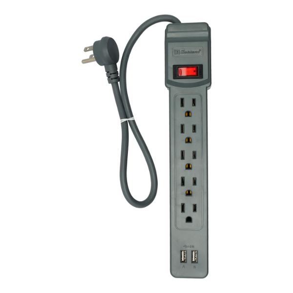 MULTICONTACTO SUPRESOR DE PICOS USB 27.5 X 5 X 3.8 CM