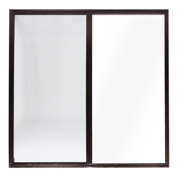 VENTANA CORREDIZA DE ALUMINIO 120 X 120CM IZQUIERDA A DERECHA CHOCOLATE
