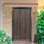 PUERTA EXTERIOR DE SEGURIDAD 15 PASADORES 120 X 213 CM DERECHA GRIS TIPO MADERA