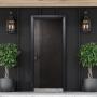 PUERTA EXTERIOR DE SEGURIDAD 13 PASADORES 96 X 213 CM DERECHA NEGRO TEXTURIZADO