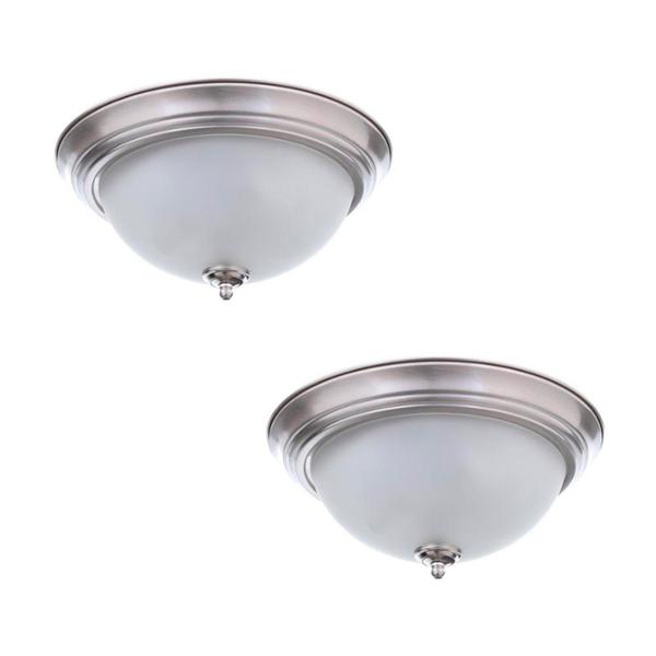 LÁMPARA DE TECHO EMPOTRABLE FOCO E26 CIRCULAR 75 W NÍQUEL PARA INTERIOR