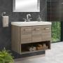 MUEBLE PARA BAÑO DE EMPOTRAR HANNA 30" OLMO CLARO EN MELAMINA CON LAVABO COLOR POINT GRANITO