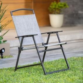 SILLA PLEGABLE BEIGE SLING ESTRUCTURA DE ACERO